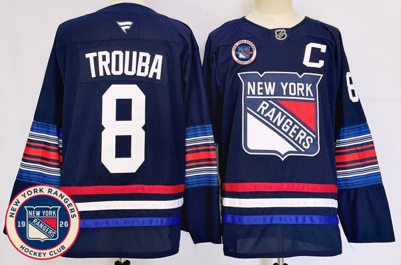 Men New York Rangers 8 Trouba Blue Fanatics 2025 NHL Jersey style 2